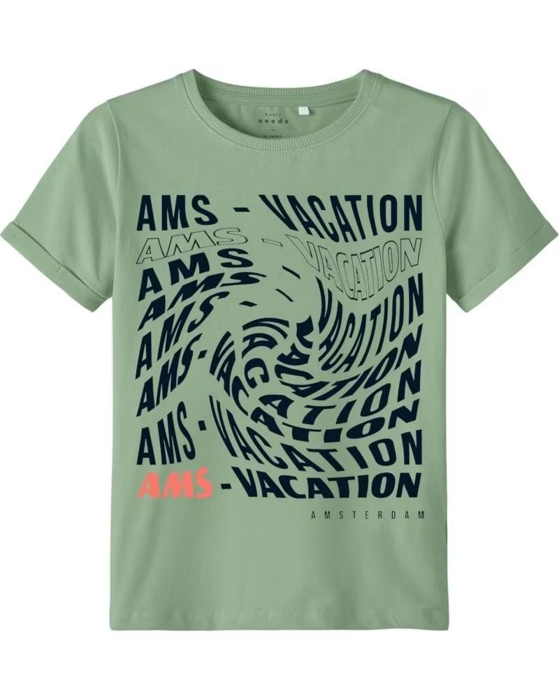 NAME IT AMS VACATION KURZARM-T-SHIRT GRÜN VERDE
