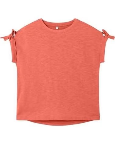 NAME IT KURZARM-T-SHIRT MIT SCHLEIFEN FÜR MÄDCHEN NARANJA