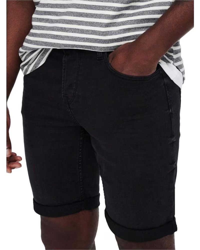 ONLY PANTALONCINI NERI DA UOMO ONLY SONS NEGRO