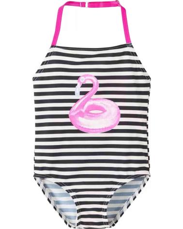 NAME IT BAÑADOR A RAYAS CON ESTAMPADO DE FLAMENCO PARA NIÑA NEGRO