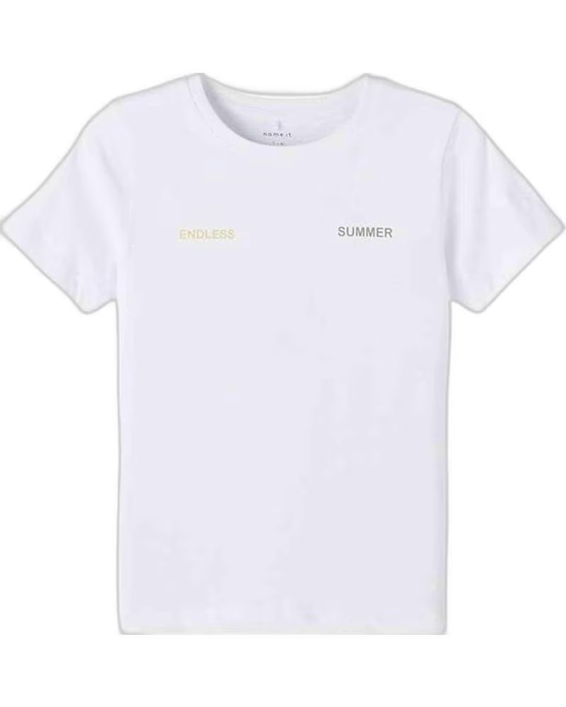 NAME IT NAME IT KURZARM-T-SHIRT FÜR KINDER UNISEX BLANCO
