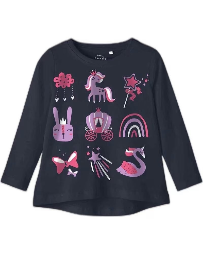 NAME IT NAME IT LANGARMSHIRT FÜR MÄDCHEN MIT EINHORN- UND HASENPRINT AZUL