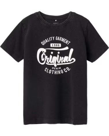 NAME IT NAME IT "ORIGINAL" KURZARMSHIRT FÜR JUNGEN SCHWARZ NEGRO