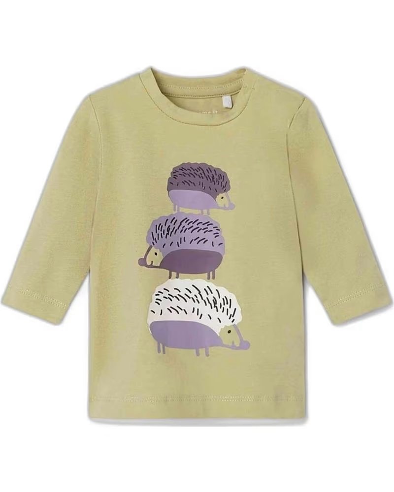 NAME IT NAME IT UNISEX KIDS LONG SLEEVE SWEATSHIRT WITH PRINT VERDE