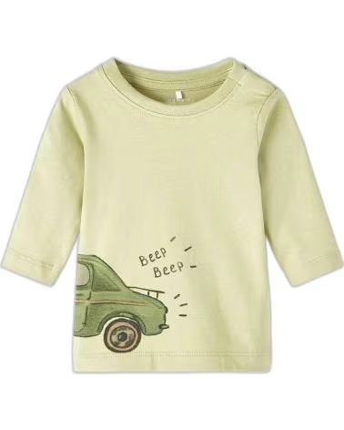 NAME IT FELPA UNISEX BAMBINO VERDE CON STAMPA AUTO VERDE
