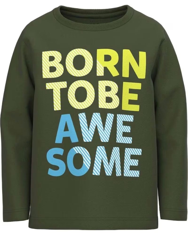 NAME IT NAME IT UNISEX ´BORN TO BE AWESOME´ GREEN SWEATSHIRT FOR KIDS VERDE