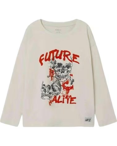 NAME IT SUDADERA UNISEX PARA NIÑOS NAME IT FUTURE ALIVE BEIGE BEIGE