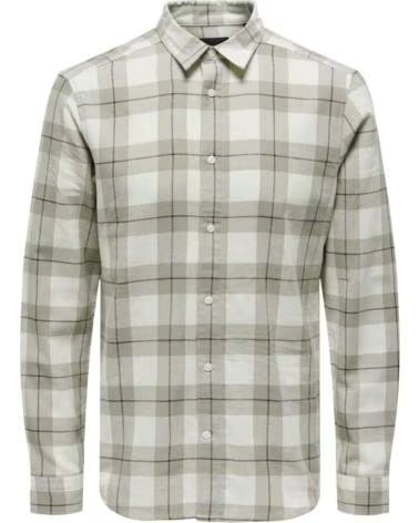 CAMICIA A QUADRI DA UOMO ONLY SONS BEIGE BEIGE