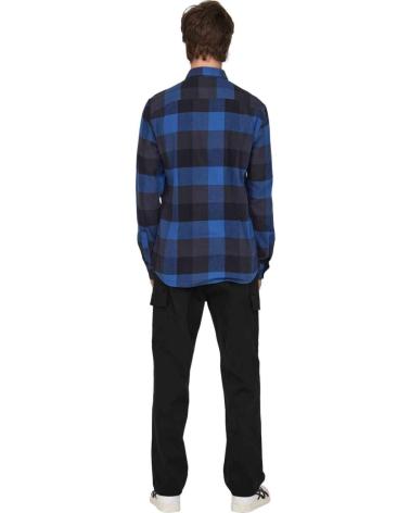 ONLY CAMISA DE FRANELA A CUADROS AZUL PARA HOMBRE AZUL