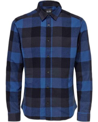 ONLY CAMISA DE FRANELA A CUADROS AZUL PARA HOMBRE AZUL