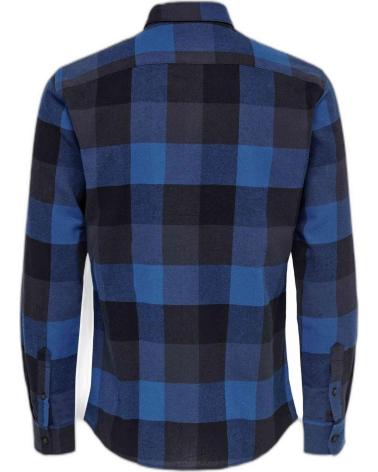 ONLY CAMISA DE FRANELA A CUADROS AZUL PARA HOMBRE AZUL