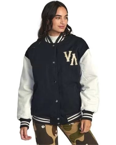 RVCA CHAQUETA RVCA AVJJK00178-PTK ESTILO VARSITY NEGRO