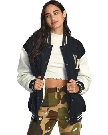 RVCA CHAQUETA RVCA AVJJK00178-PTK ESTILO VARSITY NEGRO