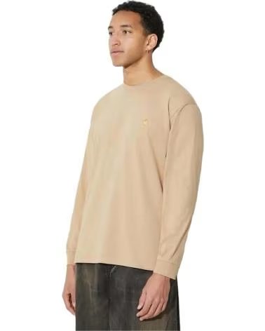 CARHARTT WIP CARHARTT WIP LONG SLEEVE T-SHIRT FOR MEN BEIGE