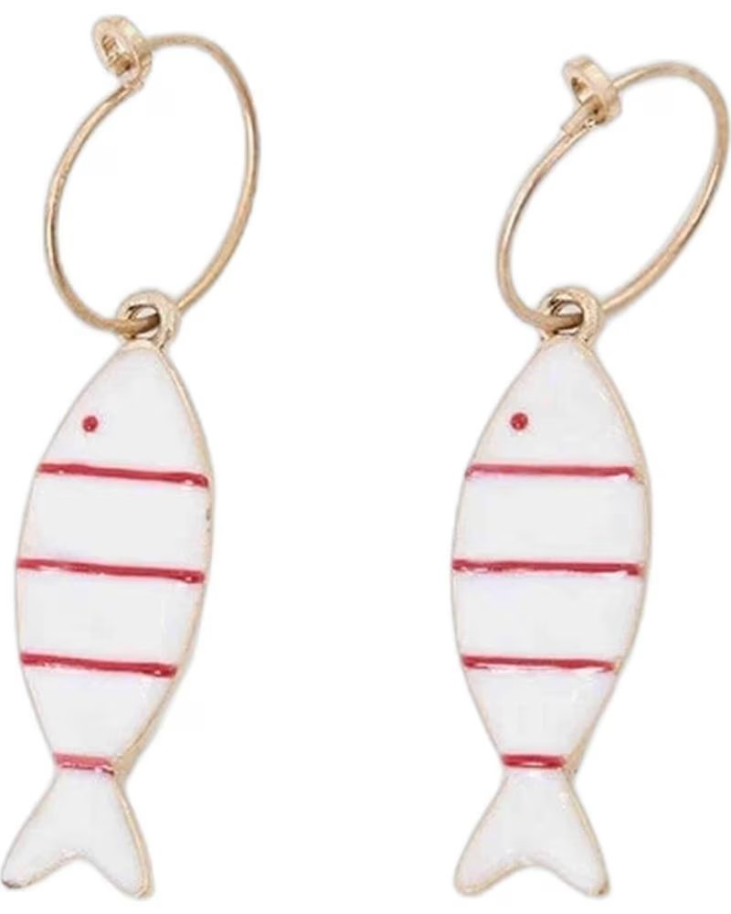 BATELA BRINCOS BATELA FEMININO BRANCO LISTRADO BLANCO