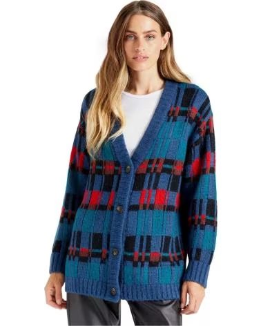BRIXTON BRIXTON KARIERTER CARDIGAN FÜR DAMEN AZUL