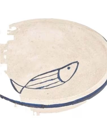 BATELA PRATO DECORATIVO BATELA COM PEIXE, BRANCO, UNISSEX BLANCO