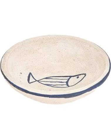 BATELA PRATO DECORATIVO BATELA COM PEIXE, BRANCO, UNISSEX BLANCO