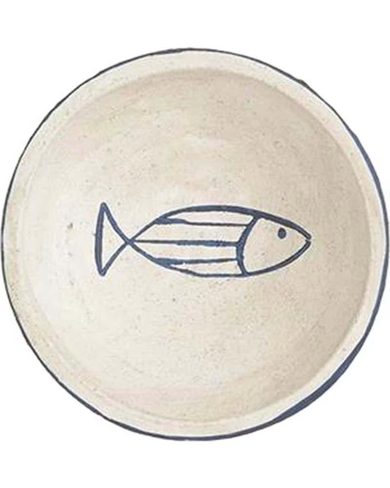 BATELA PRATO DECORATIVO BATELA COM PEIXE, BRANCO, UNISSEX BLANCO
