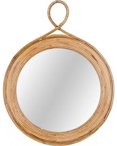 FOIMPEX ESPELHO DECORATIVO REDONDO COM CORDA BEGE BEIGE
