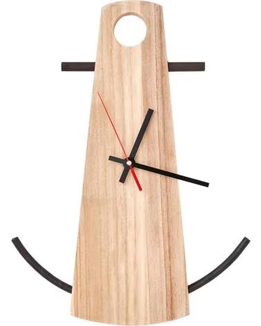 BATELA RELÓGIO DE MESA BATELA DESIGN ÂNCORA MADEIRA MARROM MARRON