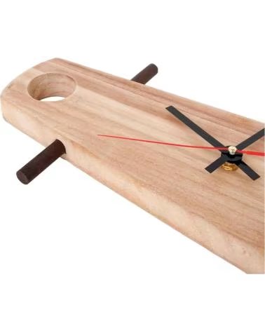 BATELA RELÓGIO DE MESA BATELA DESIGN ÂNCORA MADEIRA MARROM MARRON