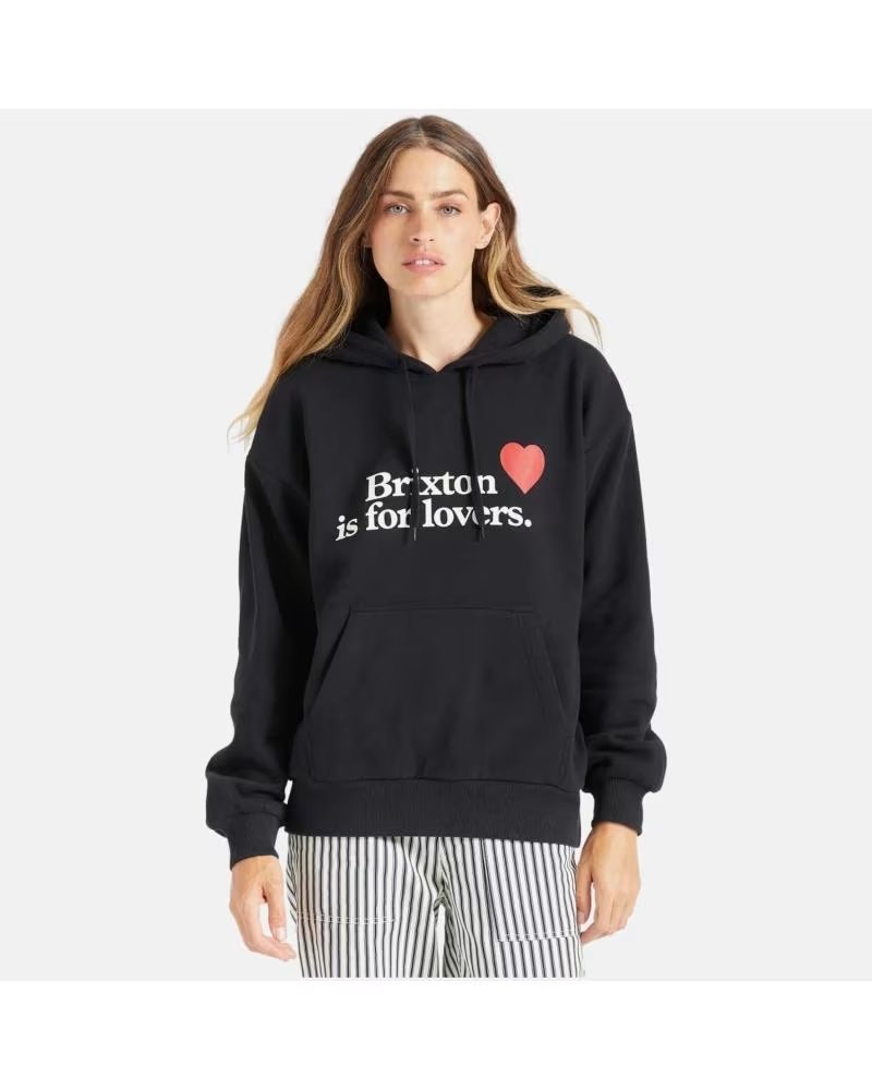 BRIXTON BRIXTON KAPUZENPULLOVER "BRIXTON IS FOR LOVERS" SCHWARZ FÜR DAMEN NEGRO