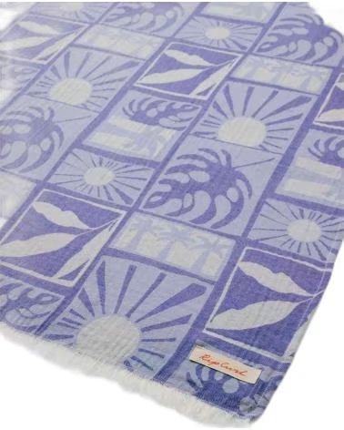 RIP CURL TOALHA DE PRAIA RIP CURL FEMININA COM ESTAMPA DE SOL E FOLHAS AZUL
