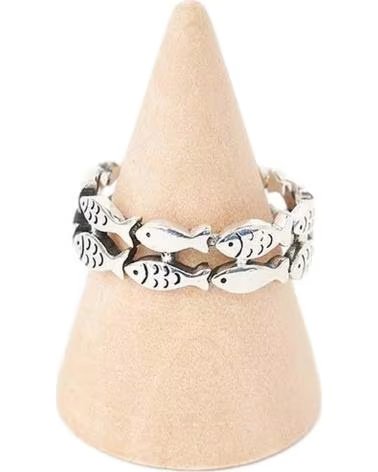 BATELA ANILLO UNISEX BATELA PLATEADO CON DISEÑO DE PECES PLATEADO