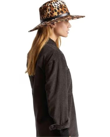 BRIXTON BRIXTON WOMEN´S WIDE BRIM LEOPARD PRINT HAT MARRON