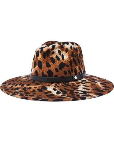 BRIXTON BRIXTON WOMEN´S WIDE BRIM LEOPARD PRINT HAT MARRON