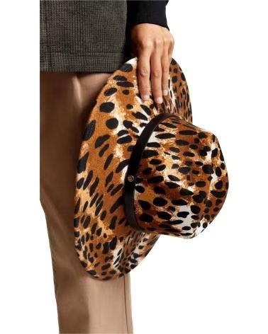 BRIXTON BRIXTON WOMEN´S WIDE BRIM LEOPARD PRINT HAT MARRON