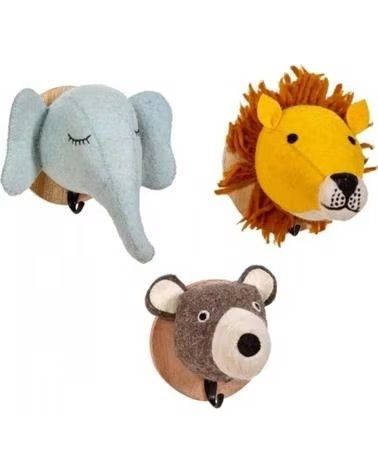 FOIMPEX PINGENTE DECORATIVO INFANTIL ANIMAIS - ELEFANTE, LEÃO E URSO MULTICOLOR