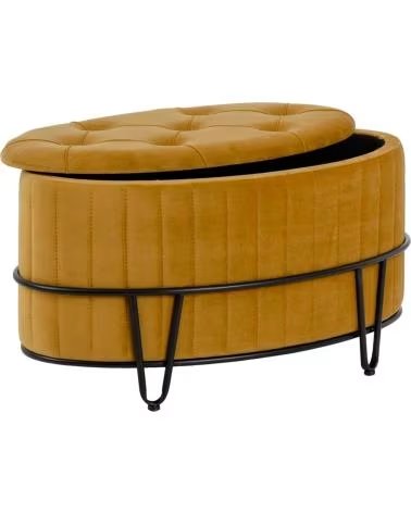 FOIMPEX CONJUNTO DE 2 PUFES REDONDOS FOIMPEX OUTDOOR AMARELO COM ARRUMAÇÃO AMARILLO