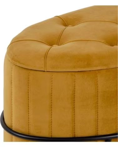 FOIMPEX CONJUNTO DE 2 PUFES REDONDOS FOIMPEX OUTDOOR AMARELO COM ARRUMAÇÃO AMARILLO