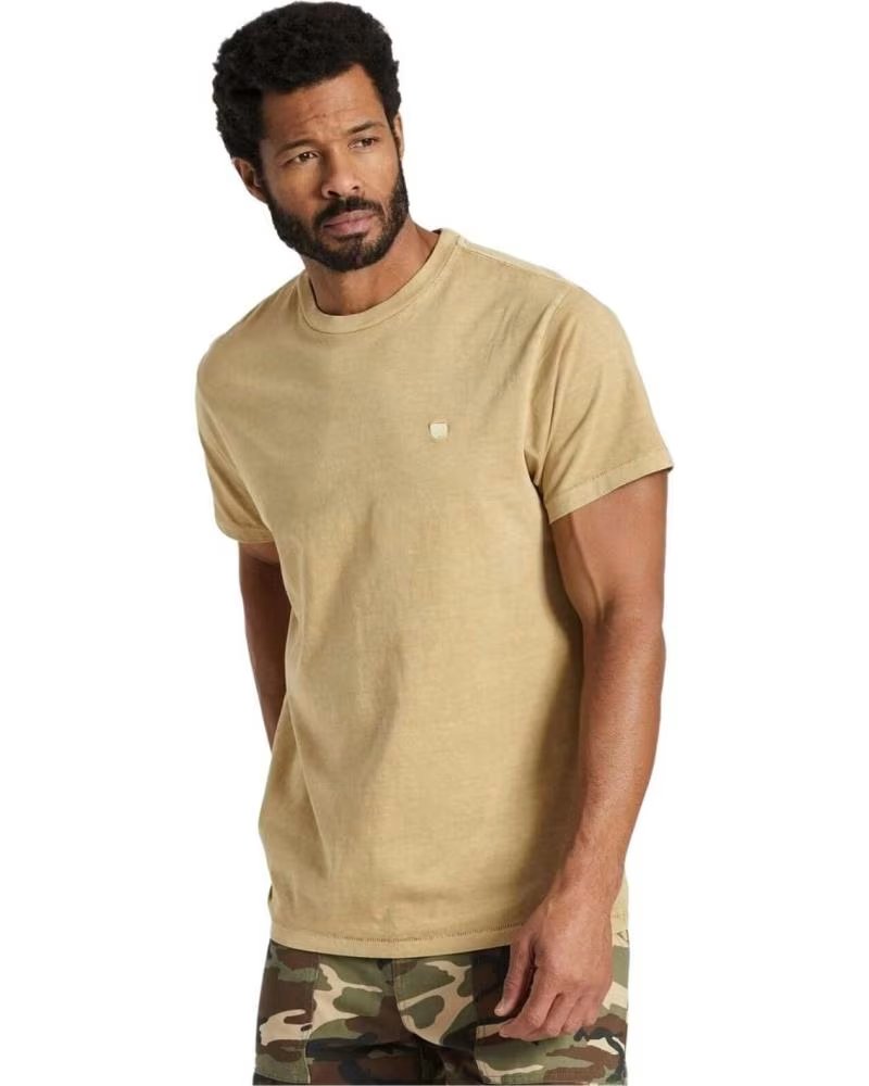 BRIXTON BRIXTON UNISEX SHORT SLEEVE T-SHIRT, BEIGE BEIGE