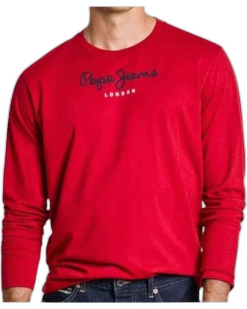 PEPE JEANS CAMISETA DE MANGA LARGA EN PARA UNISEX ROJO