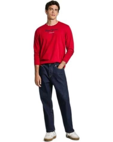 PEPE JEANS CAMISETA DE MANGA LARGA EN PARA UNISEX ROJO