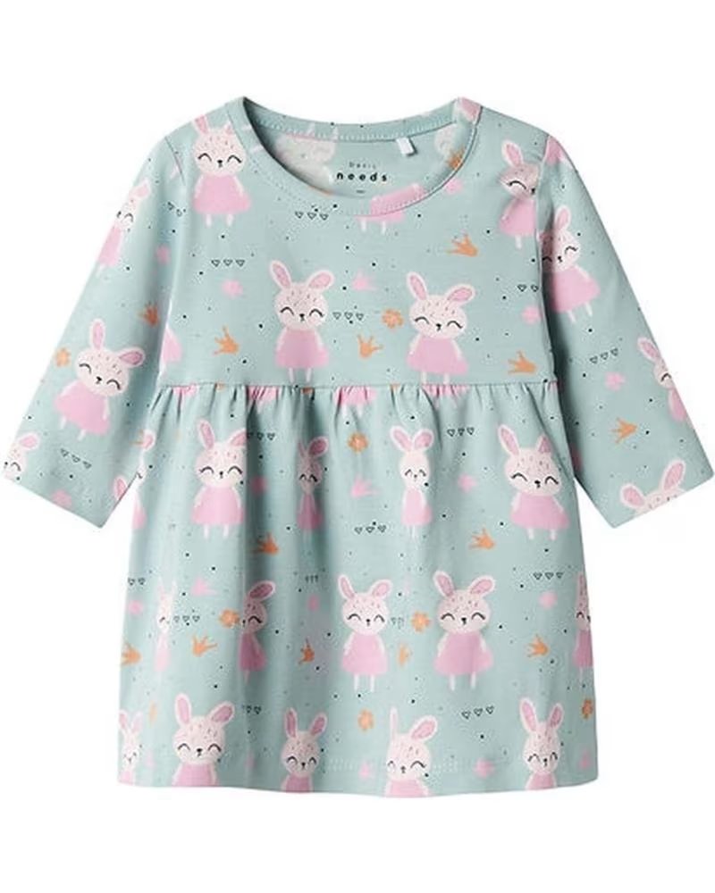NAME IT NAME IT BABYKLEID IN GRÜN MIT LANGARM UND KANINCHEN-AUFDRUCK VERDE
