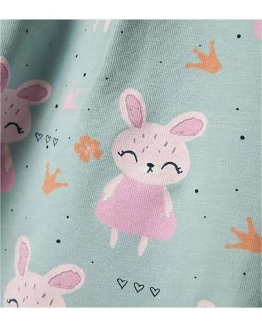 NAME IT NAME IT BABYKLEID IN GRÜN MIT LANGARM UND KANINCHEN-AUFDRUCK VERDE