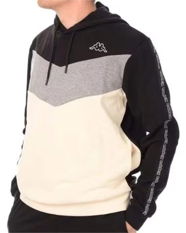 KAPPA SUDADERA CON CAPUCHA EN PARA HOMBRE NEGRO