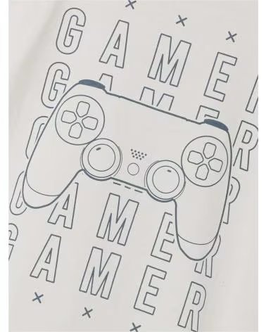 NAME IT NAME IT KURZARM-T-SHIRT FÜR JUNGEN MIT "368 GAMER"-PRINT BLANCO