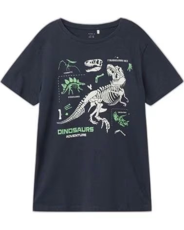 NAME IT UNISEX-T-SHIRT MIT KURZEN ÄRMELN UND DINOSAURIERN FÜR KINDER AZUL