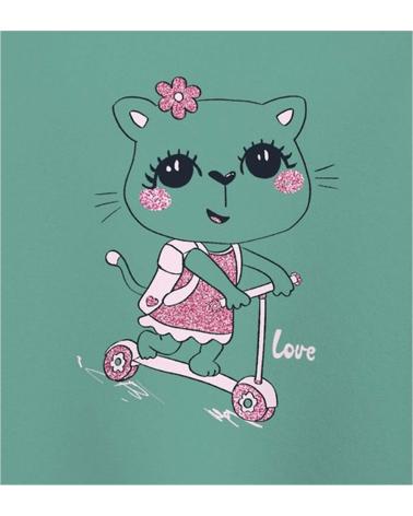 NAME IT CAMISETA DE MANGA LARGA PARA NIÑAS CON ESTAMPADO DE GATO VERDE