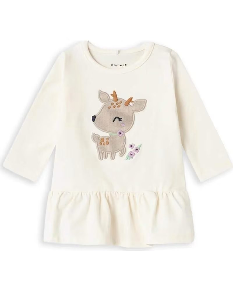 NAME IT NAME IT BABY LONG SLEEVE T-SHIRT WITH DEER PRINT BLANCO
