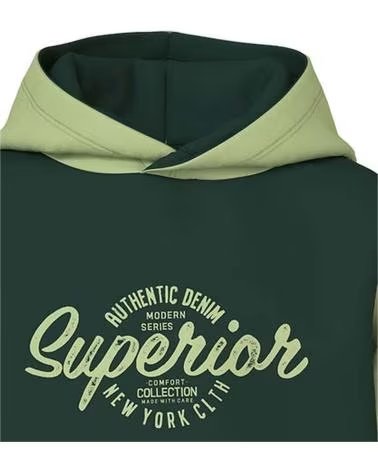 NAME IT FELPA CON CAPPUCCIO UNISEX NAME IT "SUPERIOR" PER BAMBINI VERDE VERDE