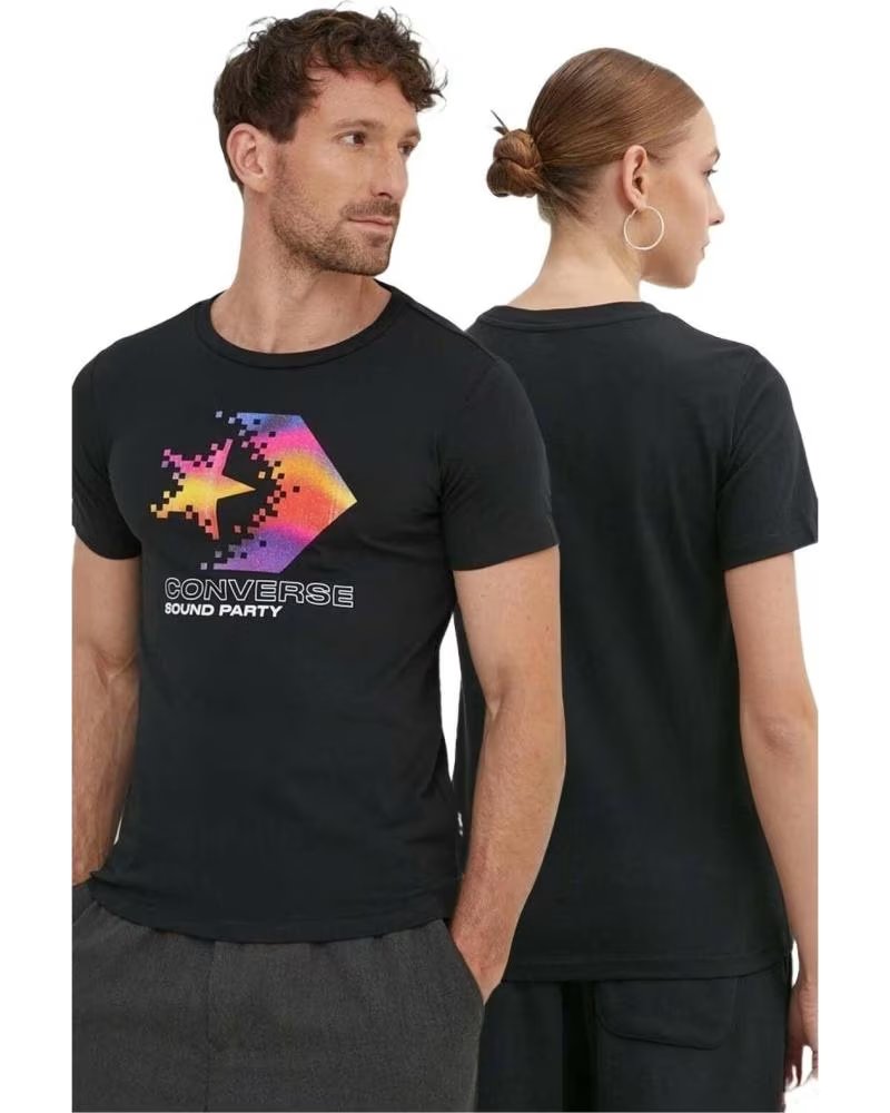 CONVERSE CAMISETA CONVERSE LOGO STAR RETRÔ PRETA UNISSEX NEGRO