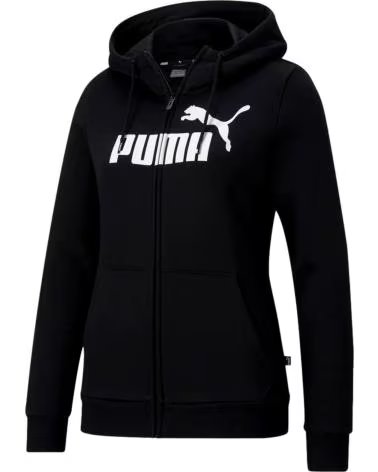 PUMA MOLETOM PUMA ESS LOGO FULL ZIP UNISSEX PRETO NEGRO