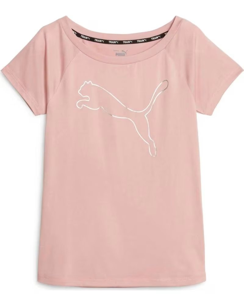 PUMA CAMISETA PUMA ESSENTIALS LOGO MANGA CORTA MUJER ROSA ROSA