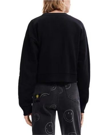 DESIGUAL SUDADERA DESIGUAL SMILEY NEGRA PARA MUJER NEGRO